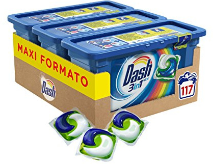 Dash Pods 3 in 1 Detergente de monodosi Salva), 3 x 39 lavados, quitar las manchas Ed Alto Poder de limpieza