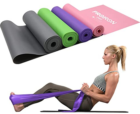 PROIRON Bandes Elastiques de Résistance Fitness Naturel Latex Bandes d'exercice pour Musculation Etirement Yoga Pilates dans Salle de Gym ou Domicile (2M)