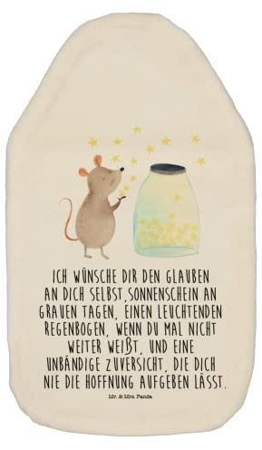 Mr. & Mrs. Panda Wärmflasche Maus Sterne - Geschenk, Tiere, Wärmflasche mit Bezug, Kindergeburtstag, Tiermotive, Kinderwärmflasche, Körnerkissen,