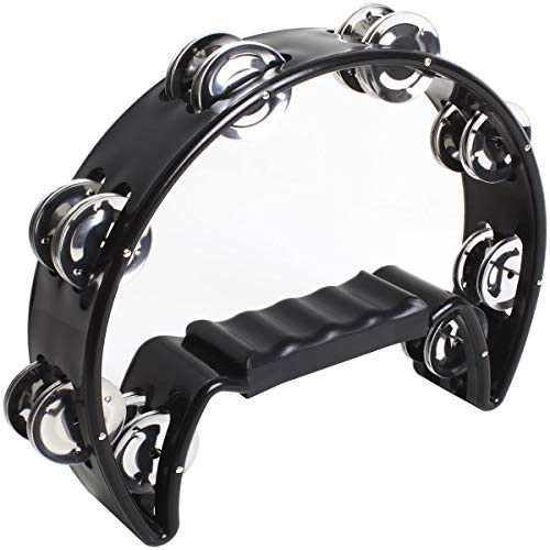 iGadgitz Xtra U6994 - Pandereta Media Luna Tambourine - Músicos, Cantantes, Clases de Música, Bandas - Negro