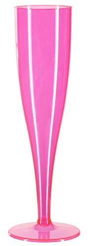 Product Pro 10 x Pink Transparent Plastic Prosecco Flutes - 175ml Capacity