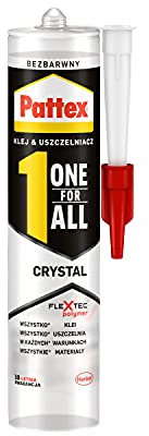 Pattex One for All Crystal, Clear Glue for Glass and Mirrors, High Quality Clear Sealant, Strong Mounting Adhesive for Various Materials, Cartridge 1x290g