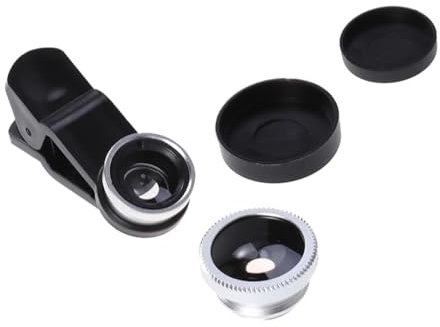 Hemobllo 3 in 1 Clip-on Phone Camera Lens Kit 0.67X Wide Angle Lens Fisheye and Macro for Mobile Photography Compatible with Iphone and Most Smartphones
