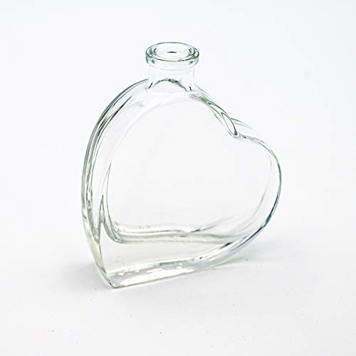 Flaschenbauer - 6 x Herz Flasche Passion: Glasflasche Herz 50 ml - 6 Mini Glasflaschen mit Korken verwendbar als Geschenkidee, kleine Glasflaschen 50ml, Schnapsflaschen klein oder Deko Flaschen