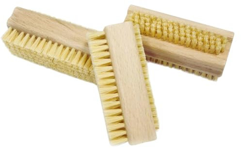 Nagelbürste 3x Stk.,aus Holz und Natur-Borsten, Reinigung von Händen und Fingernägeln.