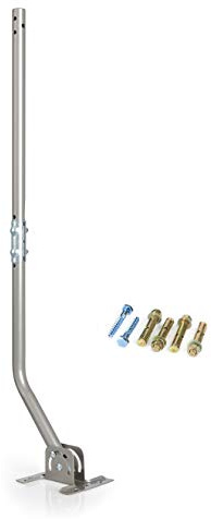 Universal J-Pipe Mount for Antennas & Weather Stations, 1 x 32.75 in | Aluminum Alloy, For Antennas And Weather Stations, Reversible J-Pole, 180° Adjustment, Wall Eave And Roof Hardware Included