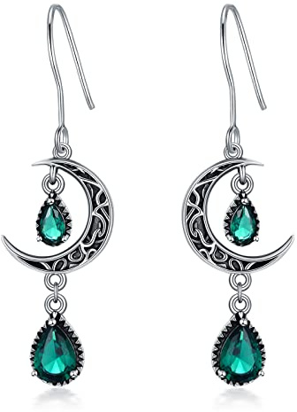 VONALA Silber 925 Hängend Keltisch Mond-Ohrringe - Schmuck Geschenke für Damen und Mädchen
