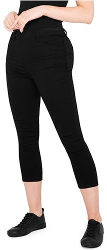 Jeggings Femme Jean Corsaire Confort Stretch Pantacourt Femme en Jean Capri Vêtements Femme Fille Ado Été Coton Jegging Slim Extensible Taille Élastique 36-48