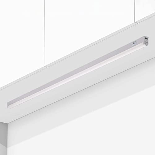 Oktaplex 3er Set LED Unterbauleuchte 114cm Warmweiß | 1620lm 3000K mit Schalter 18W Küchenbeleuchtung Weiß 230V erweiterbar