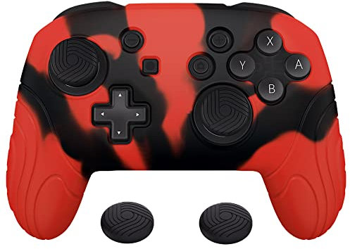 playvital Coque pour Switch Pro Protection Manette pour Nintendo Switch Pro,Étui Housse avec Capuchon Joystick,Antidérapante-Violet Grisâtre Foncé,Édition Samouraï