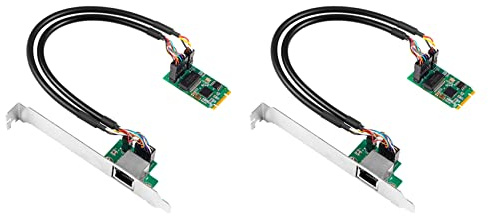 SHABD 2X Adaptateur Réseau Gigabit 2.5G Base-T I225 Clé M.2 B/M 2500Mbps vers Carte Ethernet PCIe 2.5Gb Carte Contrôleur LAN RJ45