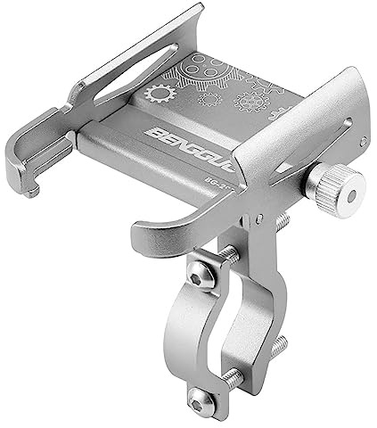 Quixotical Smartphone Halterung Fahrrad, 360° Drehbar Fahrrad Handyhalterung, Aluminiumlegierung Universal Fahrrad Halterung, für Alle 5,8-9,5 cm Breites Mobiltelefon(Silber)