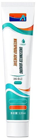 Adesivo subacqueo da 120 ml, sigillante con colla per tappi d'acqua, colla per riparazioni di perdite di acquari, adesivo per riparazioni istantanee per piscine con piastrelle a mosaico (Bianco)