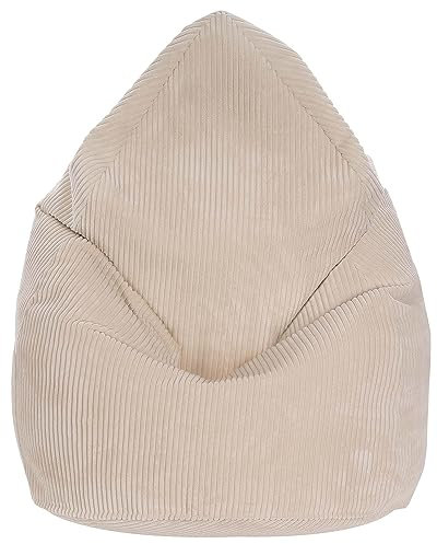 DreamRoots Sitzsack Cord Kinder Sitzsäcke Mädchen Jungen70x70x105cm - Sitzsack mit Füllung,Lehne und Bezug - Bean Bag Chair