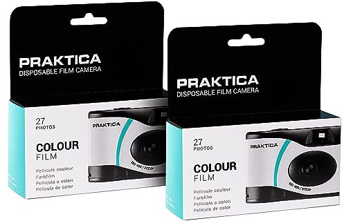 Praktica Single Use Disposable Camera 27 Shots - Pack of 2 for weddings, gatherings, travel & more