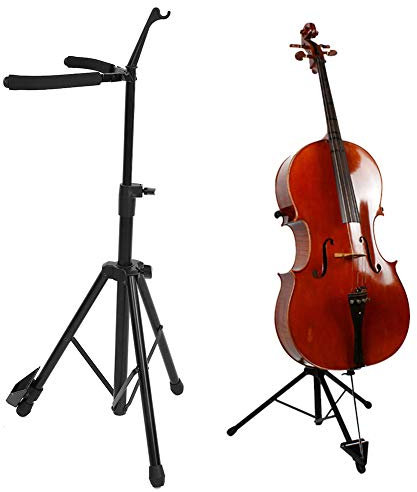 Cello Ständer, Universal Celloständer Klappbares Gitarrenständer Höhenverstellbarer Stativ Instrumentenständer für Gitarre Cello Viola Ukulele Mandoline Kontrabass