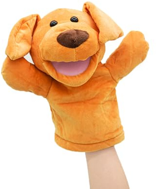 lilizzhoumax Puppy Dog Hand Puppet, Realistic Plush Animal Puppet for Storytelling, Role Play, Puppet Shows and Classroom Learning