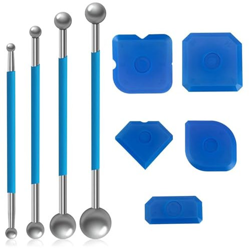 9 Stück Werkzeug Schaber Kit, Silikonentferner, Silikon Abzieher, Professionelles Silikon Werkzeugschaber Kit, für Badezimmer Küche Raum DIY Tool