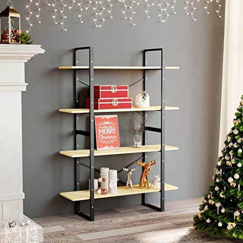 ARKEM Bücherregal 4 Fächer 100x30x140 cm BüCherregal Regal Bookshelf Bucherragel BüCher Regal Kiefer Massivholz