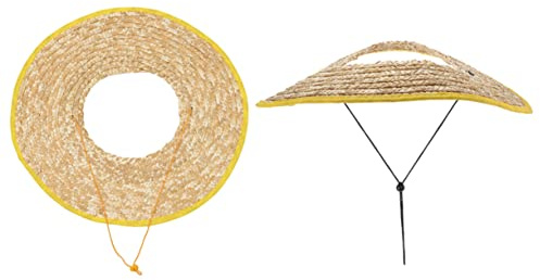 OSALADI Accessoires pour Casque de Chantier Visière Pare-Soleil Visage en Paille de Blé, Large Bord, 2 Pièces pour Activités Extérieures