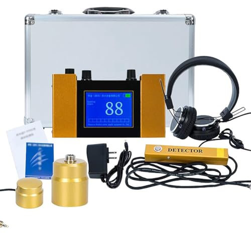 Detector de fugas para tuberías de agua, monitor de fugas de tuberías de agua subterránea con pantalla digital, auriculares y estuche de transporte, para el hogar, sótano, fregadero de cocina, baño