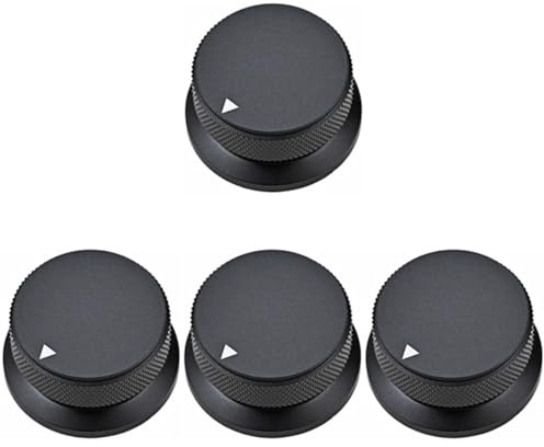 TOYANDONA 4 Stücke Volumen Knopf Gitarre Potentiometer Knöpfe Zubehör Kit Schwarz Aluminium Gitarre Teile Und Zubehör