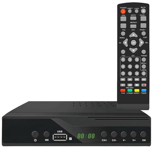 2024 Nuevo Español TDT Decodificador Televisión UHD DVB-T T2 O T3 Tuner MPEG-4 2 HD Receptor, Sintonizador de Digital Terrestre, Receptor Alta definición Full HD 1080p Dolby/MPEG-2/4 (JN-821T2)