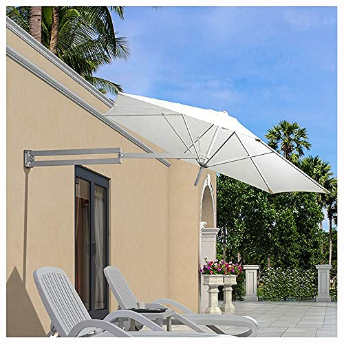 250 cm/8,2 Fuß Wandschirm Rund, Faltbar Für Den Außenbereich, 8 Rippen/Aluminiumlegierung Für Terrasse, Garten, Kleine Terrasse