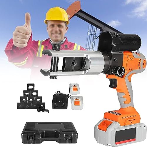 LZDOYY Crimpadora hidráulica Recargable, Crimpadora hidráulica eléctrica, Herramienta de crimpado hidráulica con Troqueles de 16-300 mm², Herramienta de crimpado de Cable Alimentado