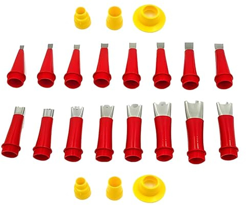 Set di 22 ugelli integrati in gomma, riutilizzabili, in acciaio inox, con base e ugello per sigillatura riutilizzabile, per cucina, bagno, mattone
