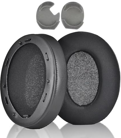 Replacement Earpads for Sony WH-1000XM3 (WH1000XM3) Over-Ear Headphones, Ear Pads Cushions with High-Density Noise Isolation Foam, Added Thickness -Black