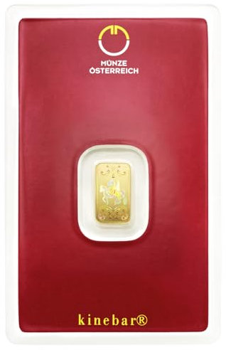 Gold verschenken – Goldbarren 1g Münze Österreich - Lipizzaner - Pferd - Hologramm - inkl. Geschenkverpackung, Grußkarte und Echtheitsgarantie