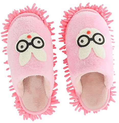 NULYLU Pantuflas para Fregar Pisos 1 Par Lavables Dibujos Animados Prácticas y Convenientes para Invierno Zapatillas de Limpieza