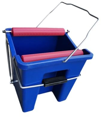 perfk Cubo de trapeador de Pedal de pie con manija, Herramienta de Cubo de Limpieza versátil, para Caminar para Acampar para Acampar jardín de trapeador, Azul