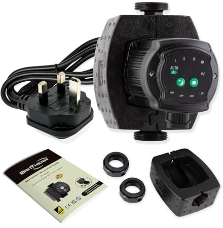 BritTherm P3 25/6-180 Central Heating Circulator Pump – Automatic Operation, ERP Ready, 10m Head, 4.2m³/h Flow, Energy Efficient Cast Iron Pump for Domestic & Light Commercial Systems