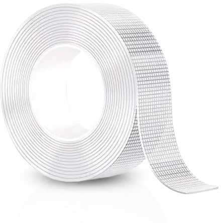Gsrhzd Nastro Biadesivo Extra Forte, 10m Trasparente Rimovibile Non Lascia Tracce Nano Tape per Foto, Ganci, Adesivi Murali, Decorazioni ecc (2cm Larghezza)