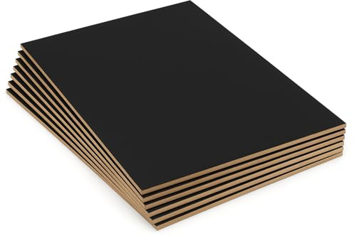Tableros MDF Negro a Medida para Corte Láser CNC Manualidades Bricolaje Decoración | 3mm - Placas de DM Personalizadas para Proyectos Creativos y Profesionales negra (60x40cm – 5 unidades)