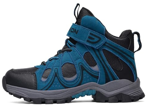 ASHION Enfant Chaussures Randonnée Bottes Hiver Garçon Fille Chaude Bottes de Neige,Lac Bleu,37 EU