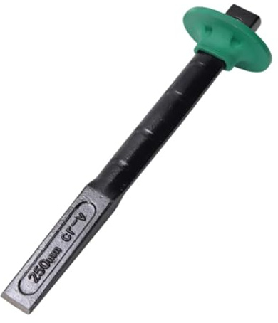 LOVIVER Scalpello per muratura resistente con protezione per le mani Scalpello multifunzionale per demolizione di mattoni in cemento per pietra dura piatto, Lunghezza 25.5 Cm
