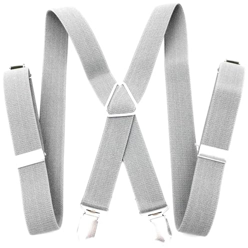 HELBAY Salopette à bretelles croisées pour homme, 4 clips, simple et confortable, idéale pour un usage quotidien décontracté. Longueur : 100 cm, largeur : 2,5 cm.