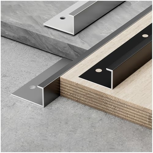 Barre de seuil en Aluminium, Profilé de Transition de bord, 3Pcs 100cm Barre de recouvrement, Finition pour Moquette Et Sol, Bois sur Carrelage(Silver,3Pcs H 8mm x L 1m)