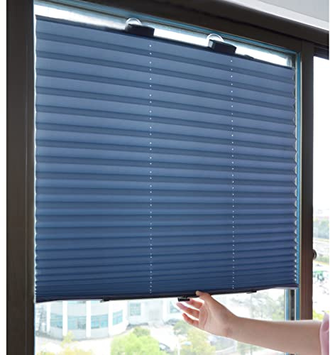 GDVXYS Suction Cup Roller Blind, Retractable Blackout Window Shade No Drill, Privacy Sun Protection Curtain for Balcony, Car, Office, Kitchen & Bedroom Window, UV Blocking Thermal Pleated Sunshade