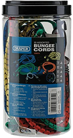 Draper 63574 Assorted Elastic Straps, 20 Pieces , Blue