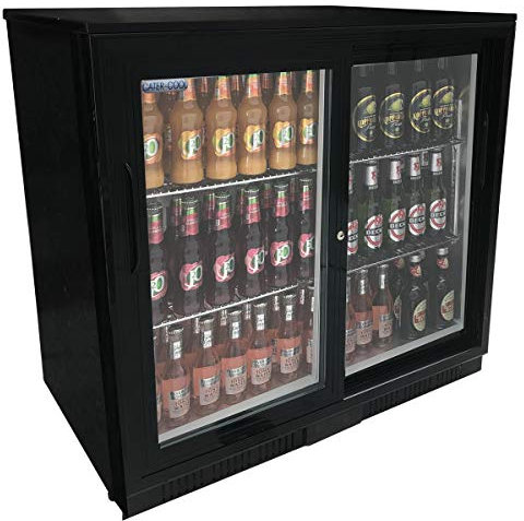 Cater-Cool Double Sliding Door Bottle Cooler With LED Lighting ck0502LED (UK Mainland Del Only)