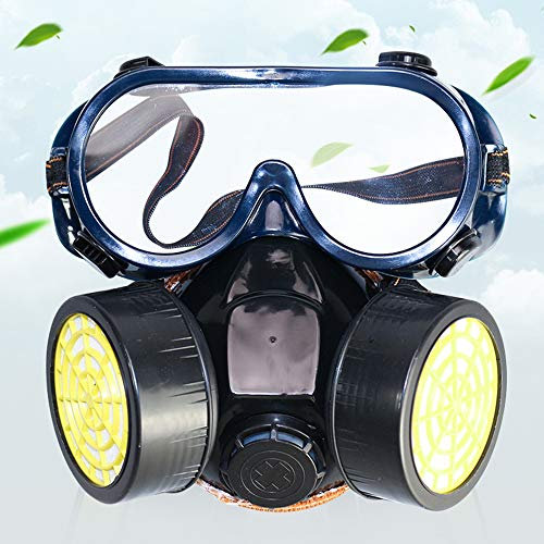 Lurowo Masque Respiratoire, Protection Respiratoire Réutilisable Filtrant avec Lunettes, Masque de Protection Anti-Poussiere Anti Gaz pour Peinture