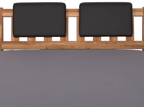 Staboos 2er Set Leder Polsterkissen, Steckkissen für Bettkopfteil zum einhängen, Rückenlehne für Bett mit Kopfteil, SK01 (schwarz)