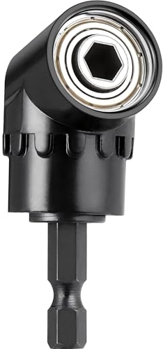 GUYISTE 1Stücke 105° Angle Halter Winkelschrauber Vorsatz Adapter 1/4 Zoll sechskantiger Griff,Multifunktions-Winkelbohrer,Cr-V-Schwarz