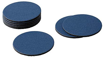 Caspari Classic Canvas Felt-Backed Coasters in Navy - 8 Per Box