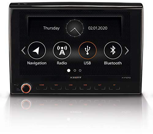 Xzent X-F270: Infotainer, 2 Din Mediencenter für FIAT Ducato, Multimedia mit 20,3 cm / 8“ Touchscreen, Autoradio mit DAB+, Bluetooth, zum Reisemobil/Camper Festeinbau Navi erweiterbar