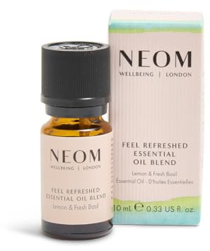 NEOM - Feel Refreshed Essential Oil Blend, 10ml | Sicilian Lemon & Basil |Scent to Boost Your Energy